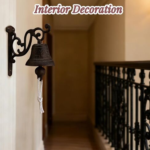 Vintage Outdoor Dinner Hanging Bell -Wall Mounted Cast Iron Doorbell with Clear Sound for Patio, Garden, Kitchen, Hallway & Indoor Decor in Saudi Arabia
