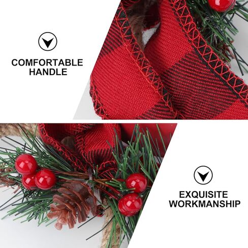 Ciieeo Christmas Jingle Bells Door Hanger Large Door Hanging Bells with Pine Pick Cone Berry Iron Star Bell for Christmas Tree Wall Doorway Hanging Decoration in Saudi Arabia