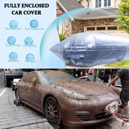 غطاء سيارة بلاستيكي عالمي، غطاء سيارة مغلق بالكامل، غطاء سيارة بلاستيكي عالمي مقاس 13 × 23 قدم، مادة البولي إيثيلين القابلة لإعادة الاستخدام in Kuwait