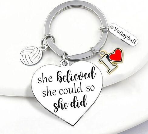 12pcs Volleyball Keychain,Volleyball Gifts for Teen Girls,She Believed She Could So She Did Keychain,Volleyball Gift for Volleyball Player Coach,Volleyball Keychain Accessories for Backpack in Saudi Arabia