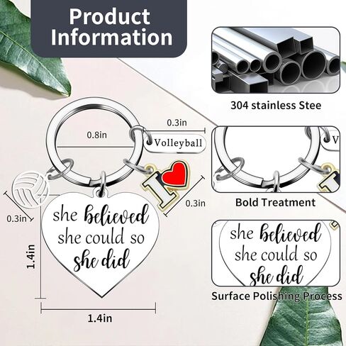 12pcs Volleyball Keychain,Volleyball Gifts for Teen Girls,She Believed She Could So She Did Keychain,Volleyball Gift for Volleyball Player Coach,Volleyball Keychain Accessories for Backpack in Saudi Arabia