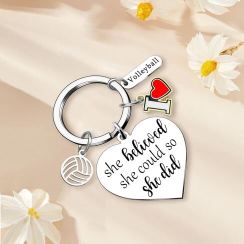 12pcs Volleyball Keychain,Volleyball Gifts for Teen Girls,She Believed She Could So She Did Keychain,Volleyball Gift for Volleyball Player Coach,Volleyball Keychain Accessories for Backpack in Saudi Arabia