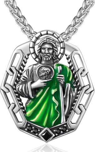 San Judas Necklace for Men Women 925 Sterling Silver St Saint Jude Necklace Religious Gifts in Saudi Arabia