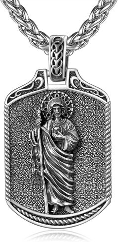San Judas Necklace for Men Women 925 Sterling Silver St Saint Jude Necklace Religious Gifts in Saudi Arabia