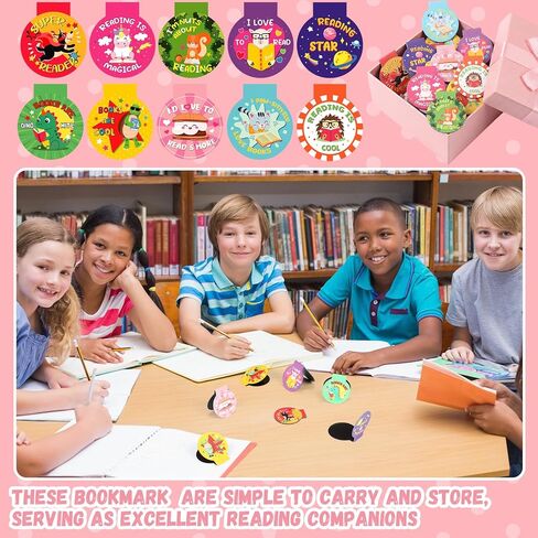 100 Pcs Magnetic Bookmarks for Kids Motivational Love to Read Magnet Bookmark in 10 Designs 1.38 Inches Back to School Gifts for Teachers Students and Books Lover Gifts(Reading Rewards) in Saudi Arabia