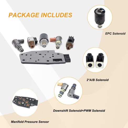استبدال مجموعة الملف اللولبي ناقل الحركة لـ 4L60E 4L65E 4L60، متوافق مع Chevy Silverado1500/Tahoe/Corvette/Suburban، GMC Sierra 1500، GMC Yukon/Yukon XL 1993-2002 (6 قطع) in Kuwait
