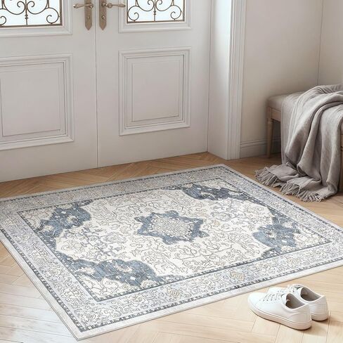 5x7 Area Rugs Large Washable Rugs for Living Room Soft Non-Slip Backing Stain Resistant Carpet for Bedroom Dining Room Vintage Rugs for Home Decor 5x7 Light Brown in Saudi Arabia