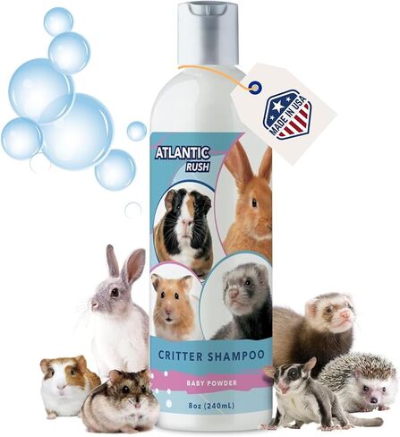 Critter Shampoo for Small Pets - 8oz Small Animal Baby Powder Scented Shampoo - Pet Shampoo for Small Critters Including Ferrets, Guinea Pigs, Rabbits, Hedgehogs, Hamsters & Sugar Gliders in Kuwait