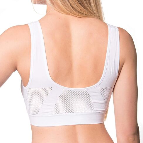 حمالة صدر رياضية تبريد بدون خياطة من ComfortFinds - حمالة صدر مريحة للسيدات خالية من الأسلاك - 3 عبوات (2X-Large 48-50، أبيض) in Saudi Arabia