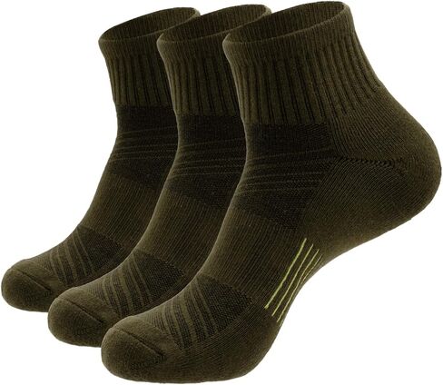 Mens Cotton Cushioned Quarter Socks, 3/5 Pairs Breathable Moisture-Wicking Non-Slip Athletic & Casual Ankle Socks in Saudi Arabia
