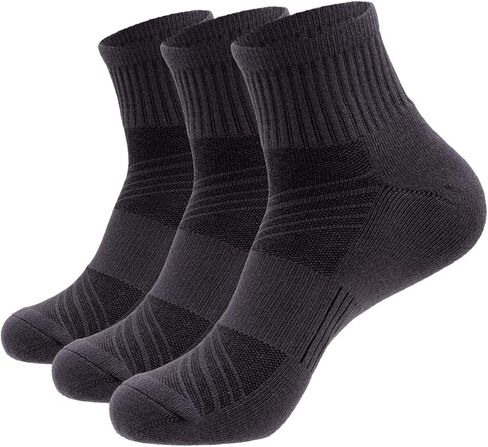 Mens Cotton Cushioned Quarter Socks, 3/5 Pairs Breathable Moisture-Wicking Non-Slip Athletic & Casual Ankle Socks in Saudi Arabia