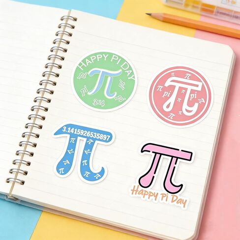 500 Pcs Pi Day Stickers 2 Inch March 14th π Day Sticker Math Theme π Self-Adhesive Sticker for Water Bottle Pi Day Party Classroom in Saudi Arabia