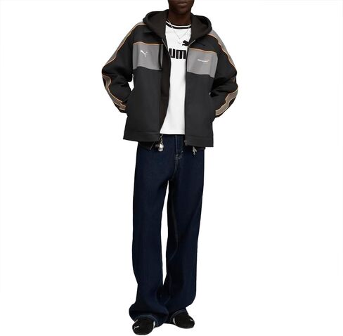 PUMA Mens Mclaren Coach T7 Jacket Athletic Outerwear Casual - Black in Saudi Arabia