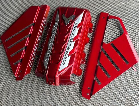 2020-2025 Corvette C8 Engine Appearance Package Cover Side Panels, Metallic Red, Coupe ONLY in Saudi Arabia