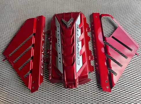2020-2025 Corvette C8 Engine Appearance Package Cover Side Panels, Metallic Red, Coupe ONLY in Saudi Arabia
