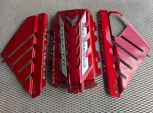 2020-2025 Corvette C8 Engine Appearance Package Cover Side Panels, Metallic Red, Coupe ONLY in Saudi Arabia