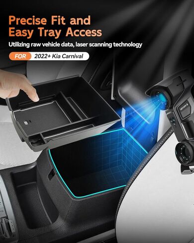 CDEFG for Kia Carnival 2022-2026 Accessories Center Console Organizer Tray Carnival (LX, LXS, EX, SX, SX Prestige) Armrest Storage Middle Console Insert 2022 2023 2024 2025 2026 in Saudi Arabia