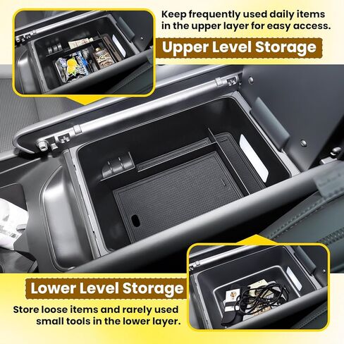 Center Console Organizer Insert Tray Compatible with 2024 2025 2026 Hyundai Santa Fe SE/SEL/XRT/Limited/Calligraphy Accessories, Armrest Storage Box Secondary Compartment with lighting cutout in Saudi Arabia