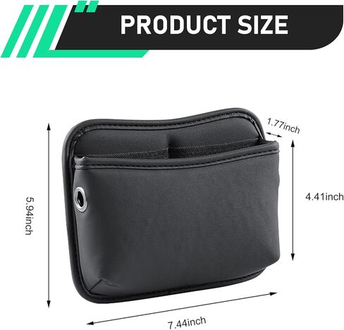 2 PCS Car Seat Side Storage Pockets, Multifunctional Console Side Organizer Bags, PU Leather Car Seat Side Pocket Pouchs, Universal for Most Cars in Saudi Arabia