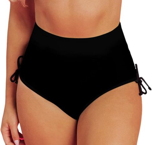 YELAIVP Women's High Waisted Bikini Bottoms Shirred V Cut Swimsuit Bathing Suit Bottom in Kuwait