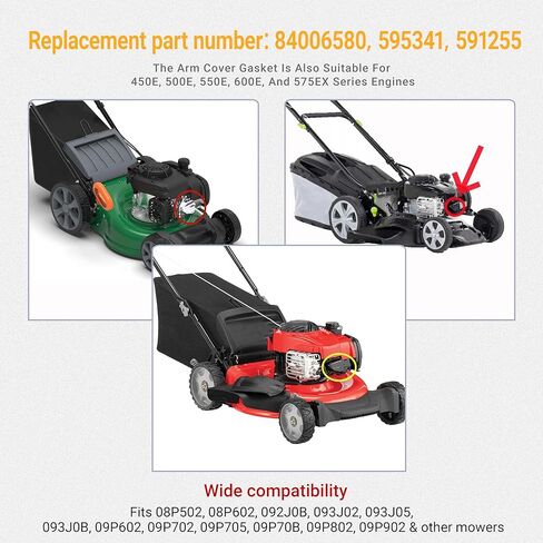 حشية غطاء المحرك الهزاز البديلة 84006580،595341،591255 تناسب Briggs & Stratton 08P502، 093J02، 09P602، 09P702 وغيرها من حشية غطاء الهزاز للجزازات (مجموعة من 2) in Kuwait