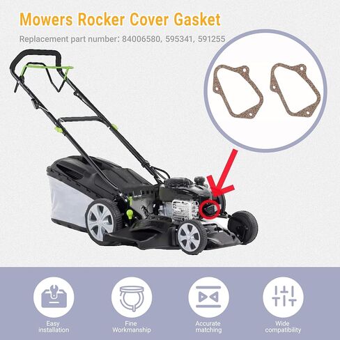 حشية غطاء المحرك الهزاز البديلة 84006580،595341،591255 تناسب Briggs & Stratton 08P502، 093J02، 09P602، 09P702 وغيرها من حشية غطاء الهزاز للجزازات (مجموعة من 2) in Kuwait
