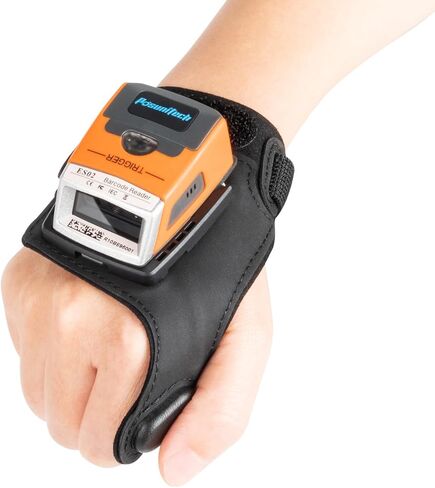 ES02 2D ماسح الباركود القابل للارتداء، قفاز بدون استخدام اليدين قارئ رمز الاستجابة السريعة مع بلوتوث، ماسح ضوئي لاسلكي لالتقاط المخزون للمستودعات والخدمات اللوجستية وتجارة التجزئة ونظام الإدارة in Kuwait