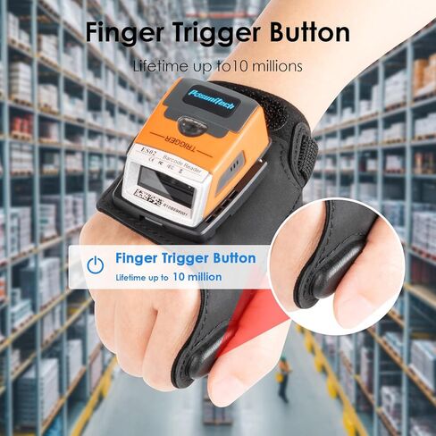 ES02 2D ماسح الباركود القابل للارتداء، قفاز بدون استخدام اليدين قارئ رمز الاستجابة السريعة مع بلوتوث، ماسح ضوئي لاسلكي لالتقاط المخزون للمستودعات والخدمات اللوجستية وتجارة التجزئة ونظام الإدارة in Kuwait