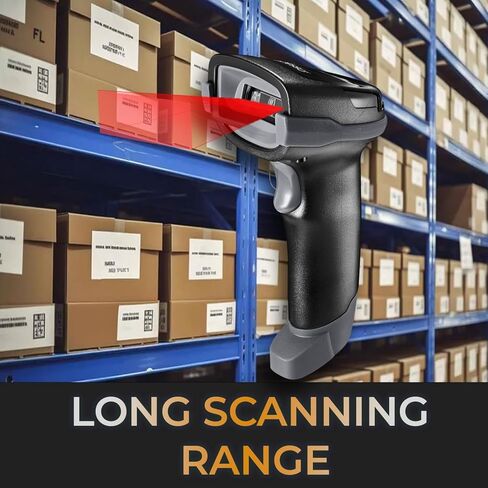 Adesso NuScan 3000 Wireless 2D Barcode Scanner with 3-Mode (Bluetooth/2.4GHz/USB) - Handheld CMOS Scanner with Charging Cradle, 12-inch Scan Depth, Made in Taiwan in Saudi Arabia