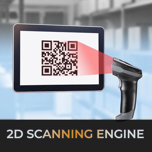 Adesso NuScan 3000 Wireless 2D Barcode Scanner with 3-Mode (Bluetooth/2.4GHz/USB) - Handheld CMOS Scanner with Charging Cradle, 12-inch Scan Depth, Made in Taiwan in Saudi Arabia