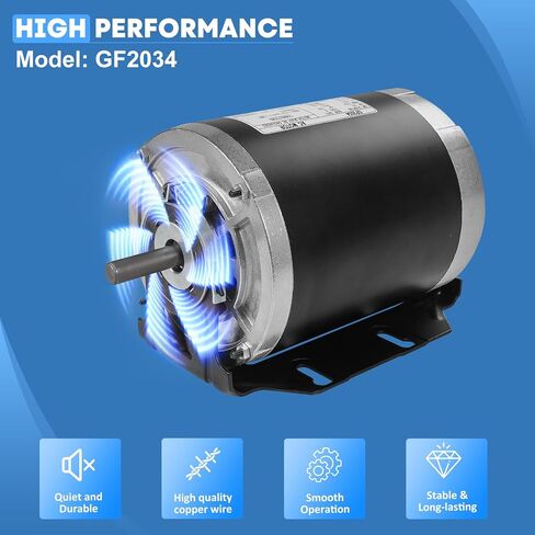 محرك منفاخ GF2034، إطار 1/3 HP 115V 1725 RPM 48، يستبدل Packard 45013، AO Smith/Century 316P169، Emerson 8100، GE BF4706 والمزيد - يتضمن مكثف in Kuwait