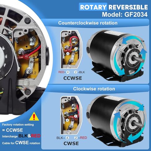 محرك منفاخ GF2034، إطار 1/3 HP 115V 1725 RPM 48، يستبدل Packard 45013، AO Smith/Century 316P169، Emerson 8100، GE BF4706 والمزيد - يتضمن مكثف in Kuwait