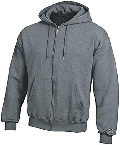 Champion Double Dry Action Fleece Full Zip Hood Eco Grey Xl in Saudi Arabia