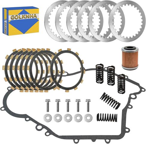 Clutch Kit & Friction Steel Plates & Heavy Duty Springs Gasket Compatible with Yamaha Big Bear 400 YFM400 Big Bear 350 YFM350FW/YFM350U Wolverine 350 YFM350FX Kodiak 400 YFM400FW in Saudi Arabia