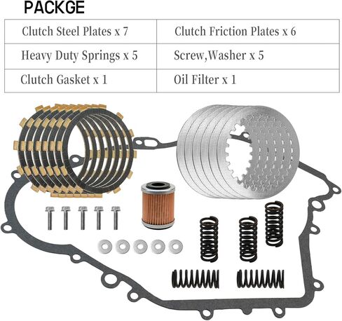 Clutch Kit & Friction Steel Plates & Heavy Duty Springs Gasket Compatible with Yamaha Big Bear 400 YFM400 Big Bear 350 YFM350FW/YFM350U Wolverine 350 YFM350FX Kodiak 400 YFM400FW in Saudi Arabia