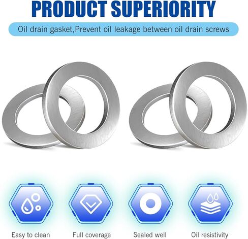 20 PCS Oil Drain Plug Gasket, M14 Heat-Resistant & Leakproof Oil Crush Sealing Washer, Vehicle Differential Transmission Drain Plug O-Ring, for OEM 94109-14000, 21513-23001, Honda, Accord, Acura, Kia in Saudi Arabia