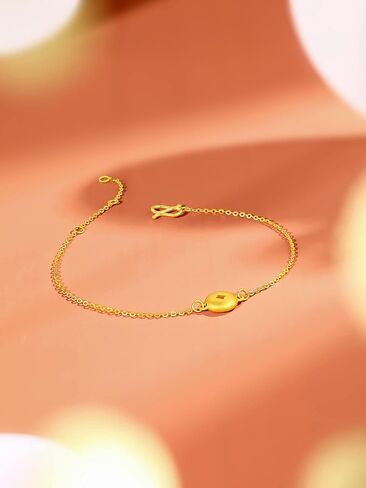 24K Solid Gold Bracelet for Women, Real Pure Gold Jewelry Dainty Fortune Coin Jewelry Gold Bracelet for Men Girlfriend in Saudi Arabia