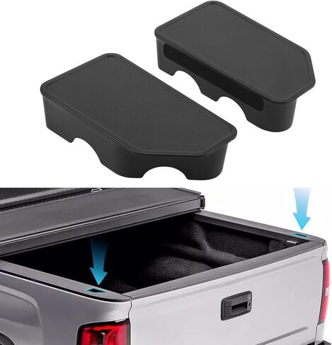 2 Pcs Seal Bed Rail Stake Pocket Covers Fit for 2014-2018 Chevy Silverado/GMC Sierra Black Waterproof Truck Stake Pocket Hole Plug Covers Rail Caps in Saudi Arabia