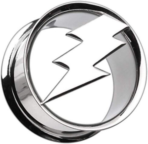 Electro Thunder Hollow Steel Double Flared Ear Gauge Plug in Saudi Arabia