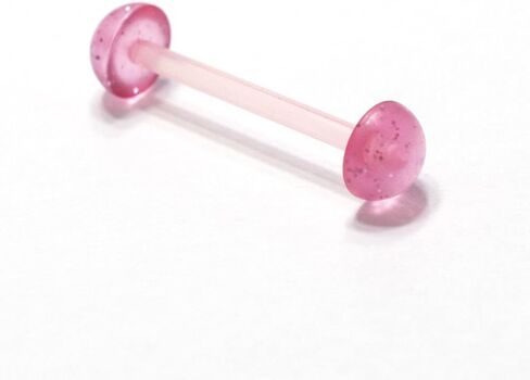 10PCS 14G Glitter Half Ball Tongue Piercing Flexible Bioflex Tounge Retainer Nipple Ring Barbell 6mm Half Ball Body Piercing Tongue Ring 5/8" 16mm in Saudi Arabia