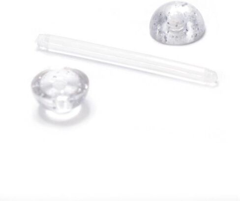10PCS 14G Glitter Half Ball Tongue Piercing Flexible Bioflex Tounge Retainer Nipple Ring Barbell 6mm Half Ball Body Piercing Tongue Ring 5/8" 16mm in Saudi Arabia