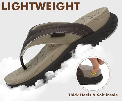 ONCAI Women's Orthotic Flip Flops Recovery Walking Sandals for Women with Arch Support for Plantar Fasciitis Summer Comfortable Cushion Platform Slip-On Indoor Outdoor Size 6-12 in Saudi Arabia