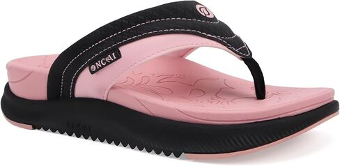 ONCAI Women's Orthotic Flip Flops Recovery Walking Sandals for Women with Arch Support for Plantar Fasciitis Summer Comfortable Cushion Platform Slip-On Indoor Outdoor Size 6-12 in Saudi Arabia