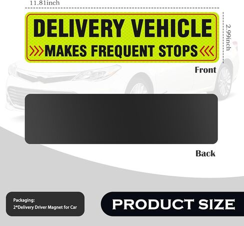 2PCS Delivery Driver Magnet for Car,Reflective Frequent Stops Car Magnet for Cars Stickers and Decals,Waterproof Delivery Magnetic Cars Sign for Deliveries Professionals in Saudi Arabia