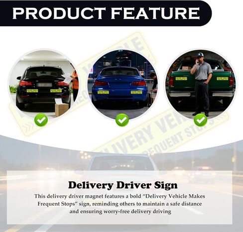 2PCS Delivery Driver Magnet for Car,Reflective Frequent Stops Car Magnet for Cars Stickers and Decals,Waterproof Delivery Magnetic Cars Sign for Deliveries Professionals in Saudi Arabia