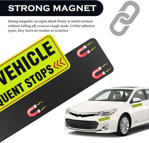 2PCS Delivery Driver Magnet for Car,Reflective Frequent Stops Car Magnet for Cars Stickers and Decals,Waterproof Delivery Magnetic Cars Sign for Deliveries Professionals in Saudi Arabia