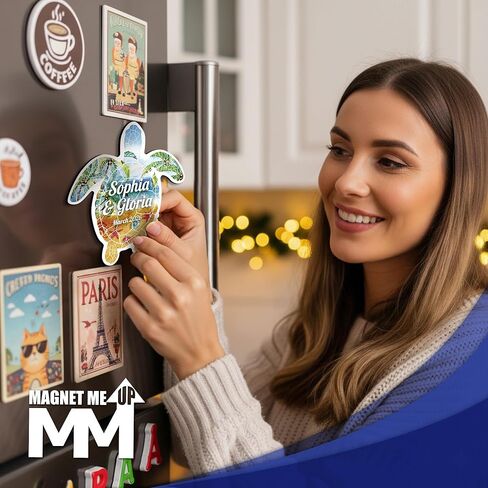 Magnet Me Up Custom Caribbean Cruise Magnet, 6 Inch, Turtle Shape Cabin Door Decoration - Personalized Name & Date, Funny Fun Cruise Door Vinyl, Full Color UV Printed, Made in USA in Saudi Arabia