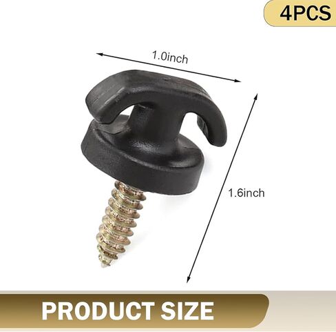 Shakas 4 PCS Luggage Net Hook, Car Trunk Original Screw Hook, Tie-Down Suspension Fastener Kit, Universal for Most Cars Luggage Net Grommet Holder Repair Accessories (Black) in Saudi Arabia