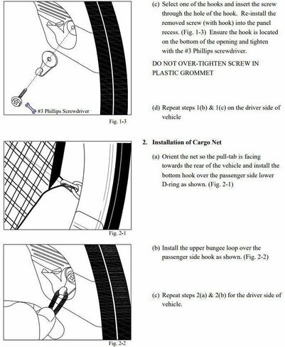 Hardware Kit for Trunk Envelope Style Cargo Net for Toyota Prius 2010-2015 – Premium Mesh Car Trunk Organizer – Cargo Net for Sedans, Coupe - Compatible with Toyota Prius in Saudi Arabia