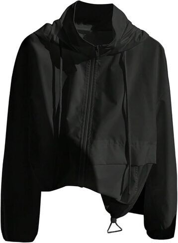 Women's Zip Up Hoodie Lightweight Drawstring Long Sleeve Windbreaker Jacket with Pockets in Saudi Arabia